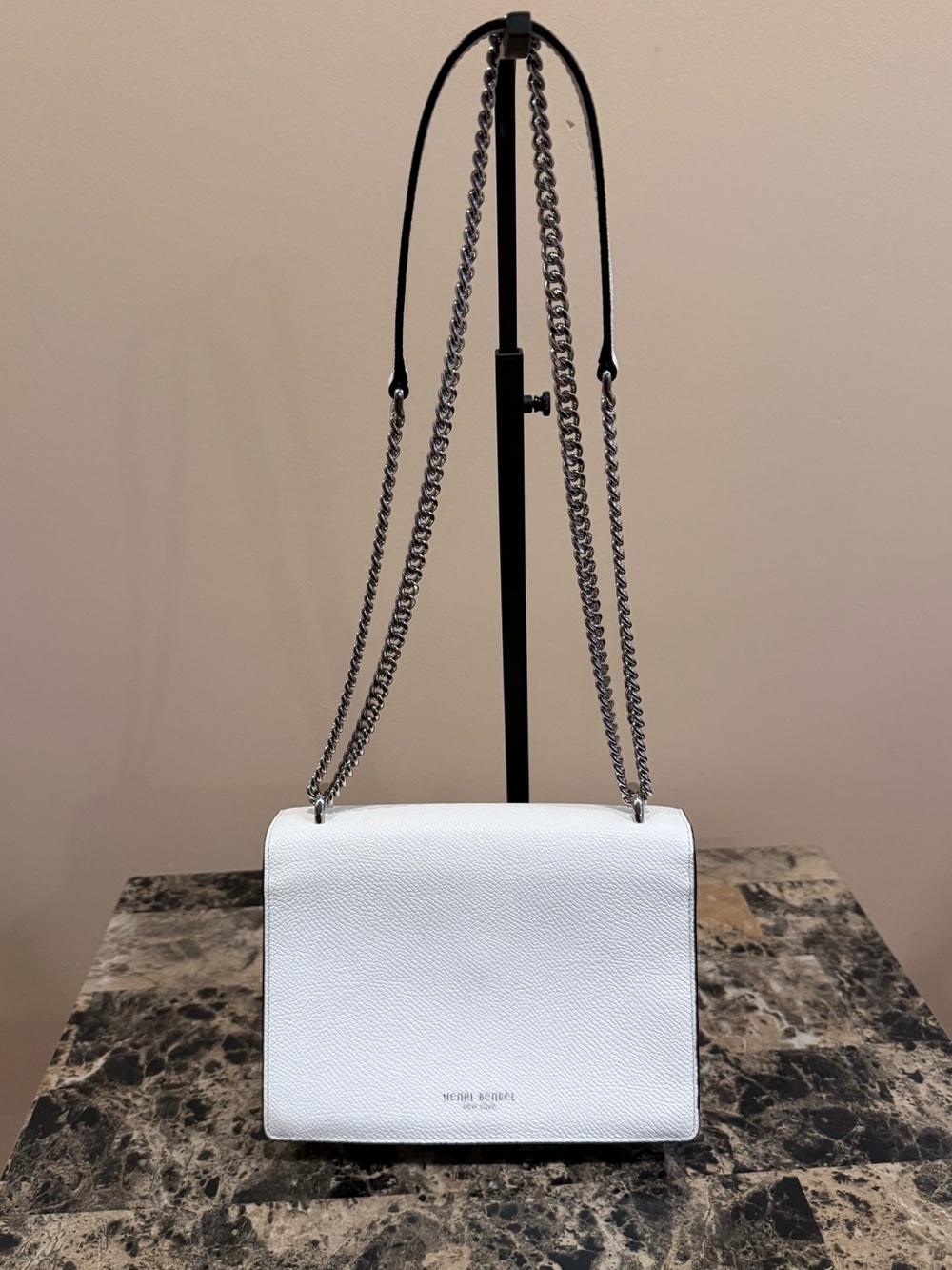 Henri Bendel Bijoux Party Chain Crossbody - White Pebbled Leather - Picture 3 of 16